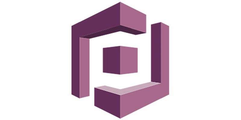A 3D geometric design featuring a central cube surrounded by three partial, open frames in a purple hue. The frames form a C-like shape around the cube, creating a sense of depth and perspective.